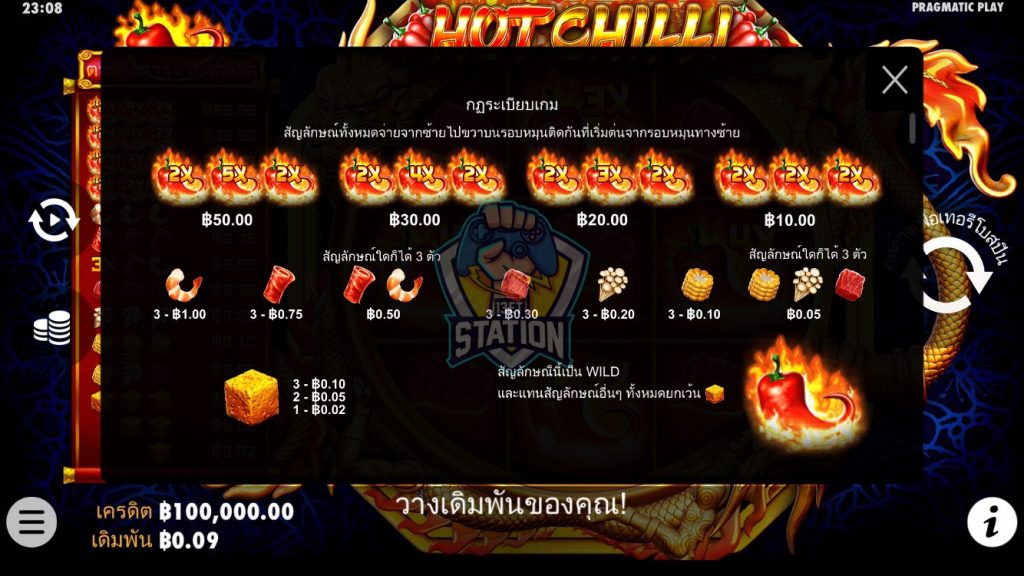 รีวิวเกมสล็อต PP : Hot Chilli หม้อไฟหม่าล่า