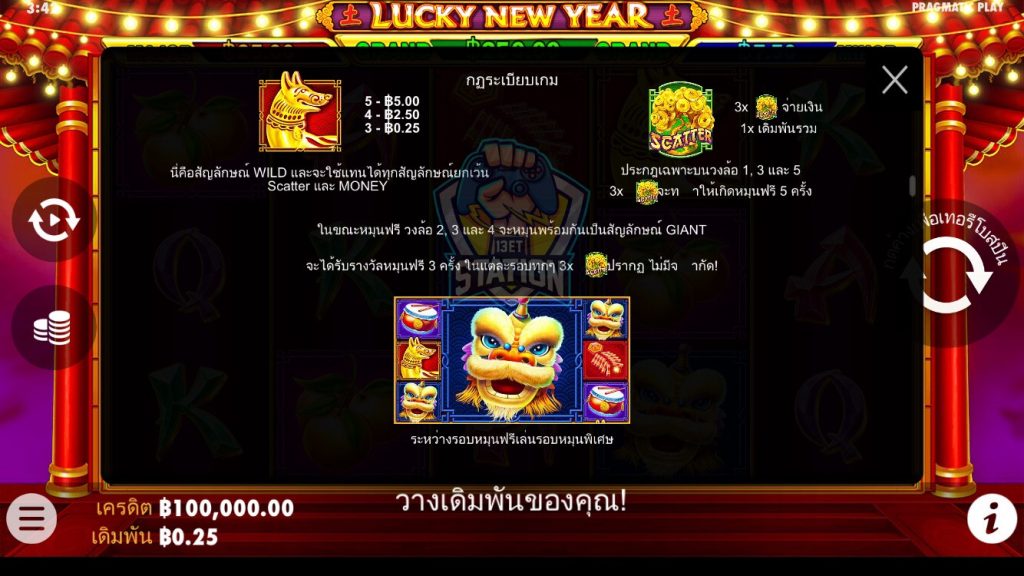 รีวิวเกมสล็อต PP : Lucky New Year โชคดีปีใหม่