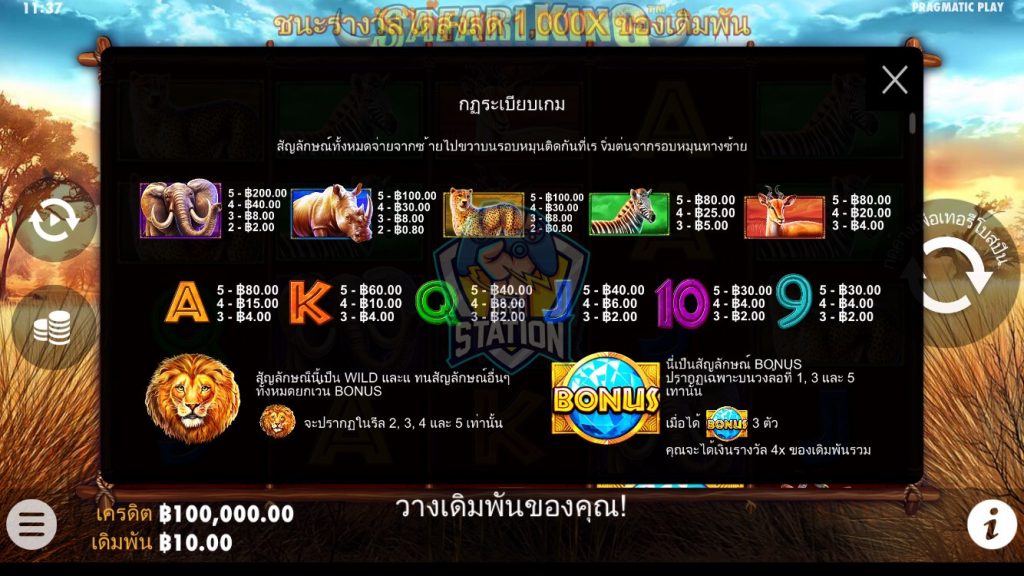 รีวิวเกมสล็อต PP : Safari King ราชาซาฟารี