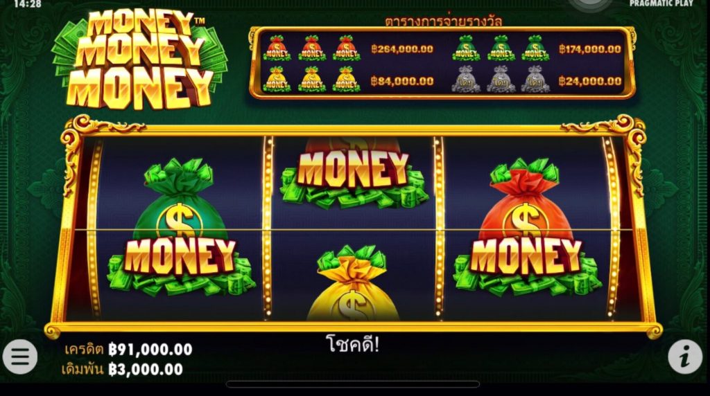 รีวิวเกมสล็อต PP : Money Money Money สล็อตถุงเงิน