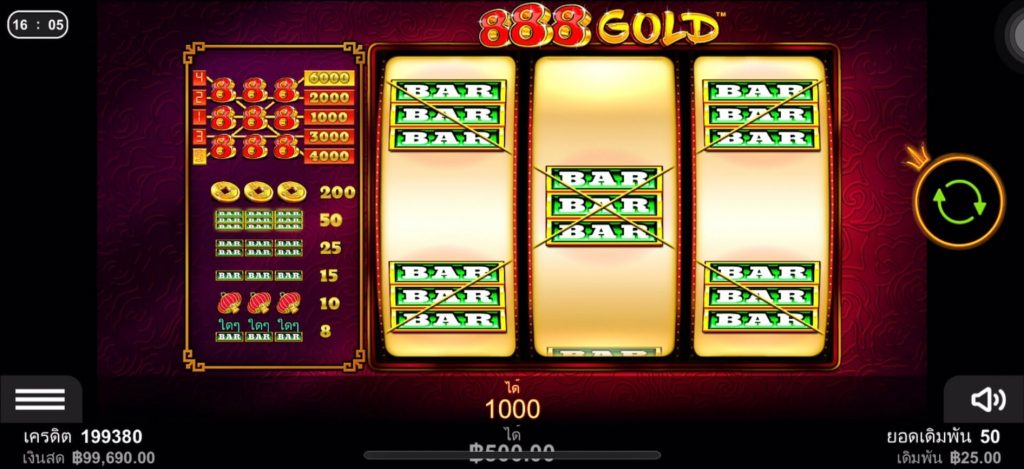 รีวิวเกมสล็อต Pragmatic Play : 888 Gold ทอง888